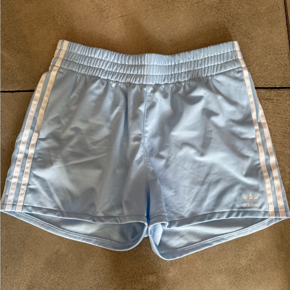 Adidas Originals Light Blue and White Classic Shorts L
